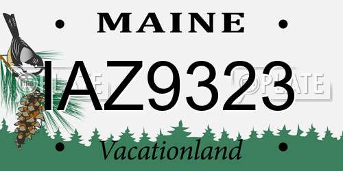 IAZ9323 Maine License Plate