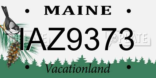 IAZ9373 Maine License Plate