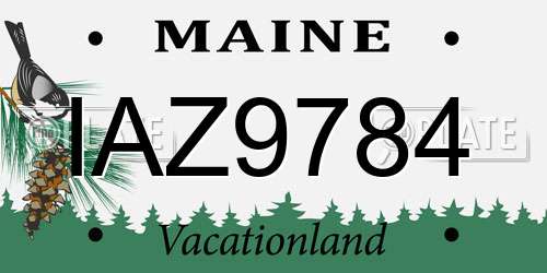 IAZ9784 Maine License Plate