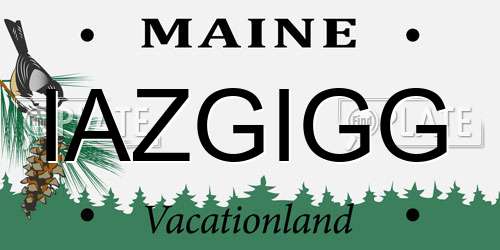 IAZGIGG Maine License Plate