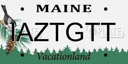 IAZTGTT Maine License Plate