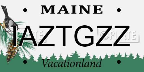 IAZTGZZ Maine License Plate