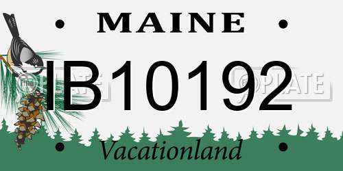 IB10192 Maine License Plate