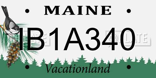 IB1A340 Maine License Plate