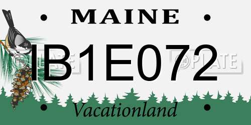IB1E072 Maine License Plate