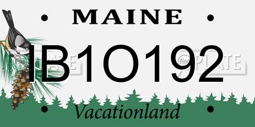 IB1O192 Maine License Plate