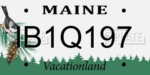 IB1Q197 Maine License Plate