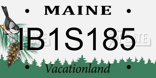 IB1S185 Maine License Plate