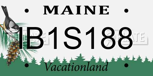 IB1S188 Maine License Plate