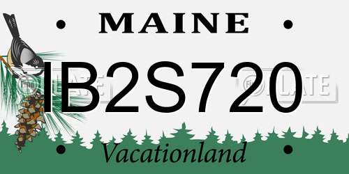 IB2S720 Maine License Plate
