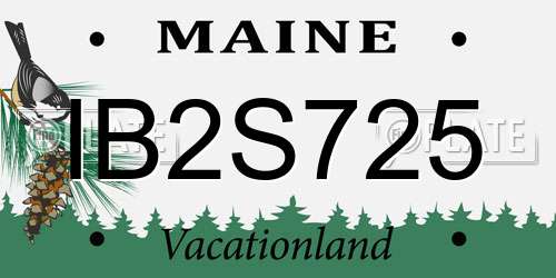 IB2S725 Maine License Plate