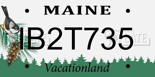IB2T735 Maine License Plate