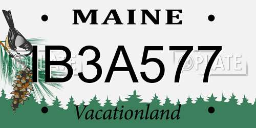 IB3A577 Maine License Plate