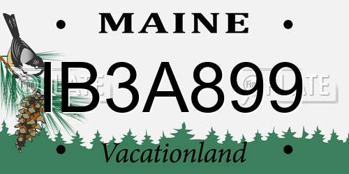 IB3A899 Maine License Plate
