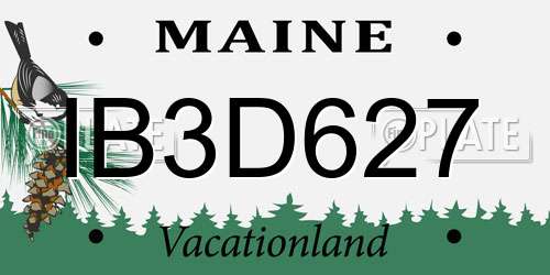 IB3D627 Maine License Plate