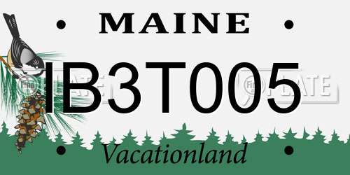 IB3T005 Maine License Plate