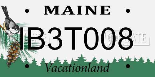 IB3T008 Maine License Plate