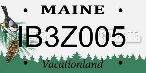 IB3Z005 Maine License Plate