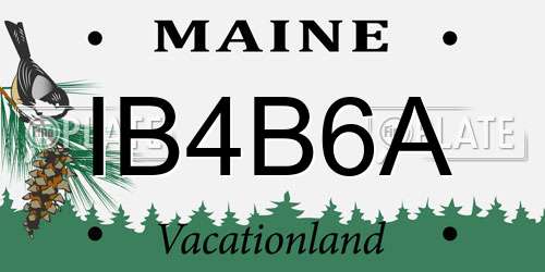 IB4B6A Maine License Plate