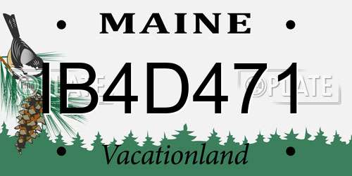 IB4D471 Maine License Plate