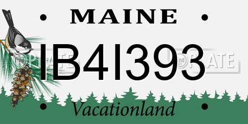 IB4I393 Maine License Plate
