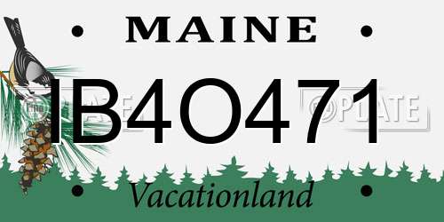IB4O471 Maine License Plate