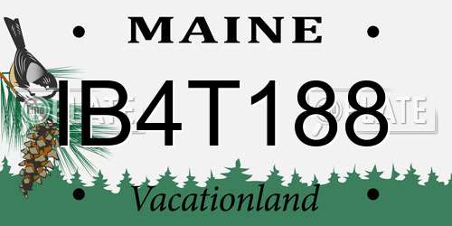 IB4T188 Maine License Plate