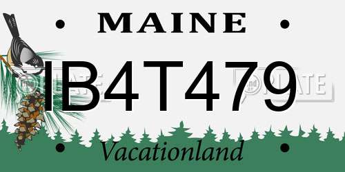 IB4T479 Maine License Plate