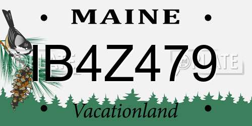 IB4Z479 Maine License Plate
