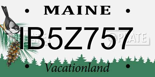IB5Z757 Maine License Plate