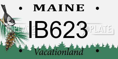 IB623 Maine License Plate