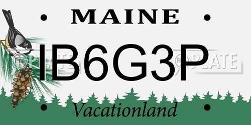 IB6G3P Maine License Plate