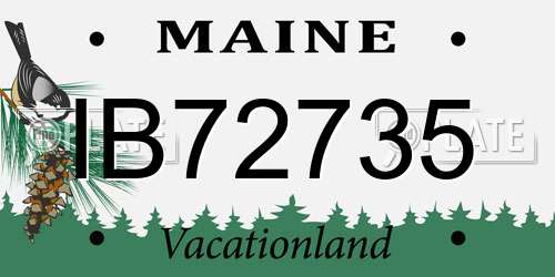 IB72735 Maine License Plate