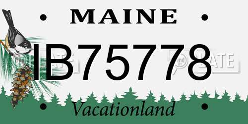 IB75778 Maine License Plate