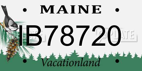 IB78720 Maine License Plate