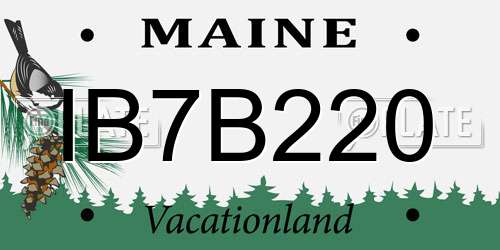 IB7B220 Maine License Plate