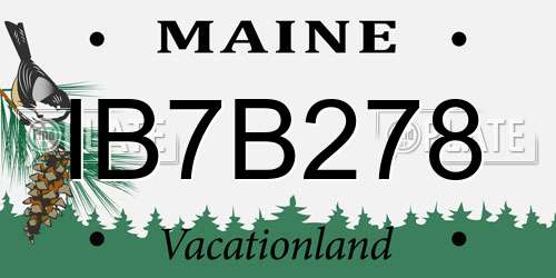 IB7B278 Maine License Plate