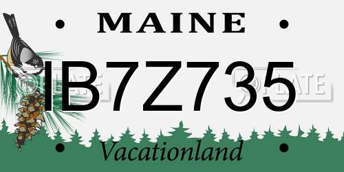 IB7Z735 Maine License Plate