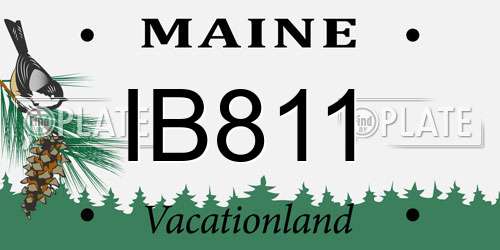 IB811 Maine License Plate