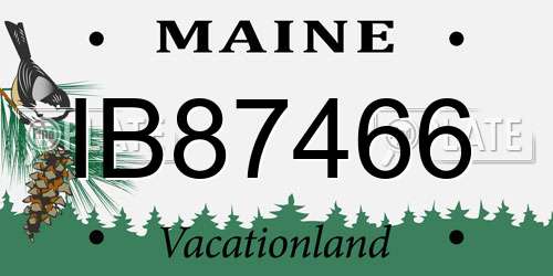 IB87466 Maine License Plate