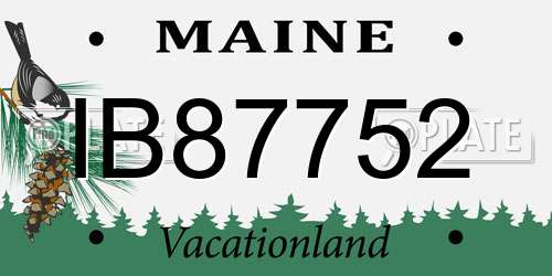 IB87752 Maine License Plate