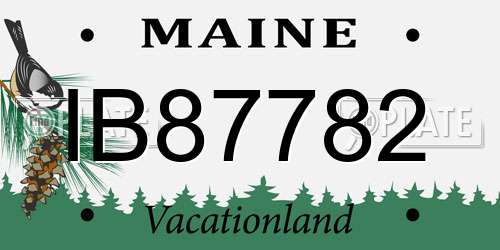 IB87782 Maine License Plate
