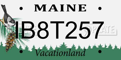 IB8T257 Maine License Plate