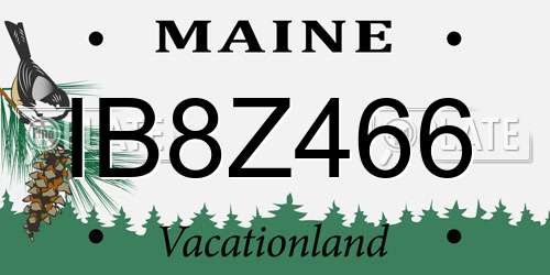IB8Z466 Maine License Plate