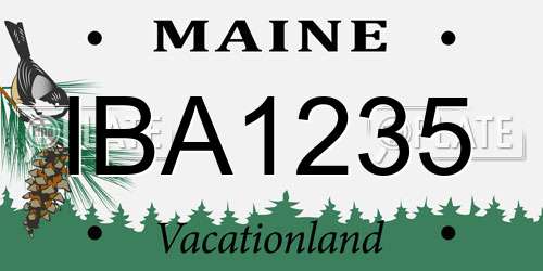 IBA1235 Maine License Plate