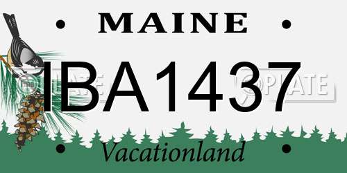 IBA1437 Maine License Plate