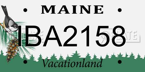 IBA2158 Maine License Plate