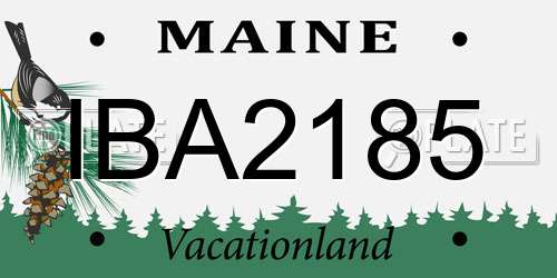 IBA2185 Maine License Plate