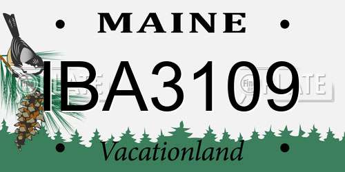 IBA3109 Maine License Plate