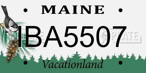 IBA5507 Maine License Plate